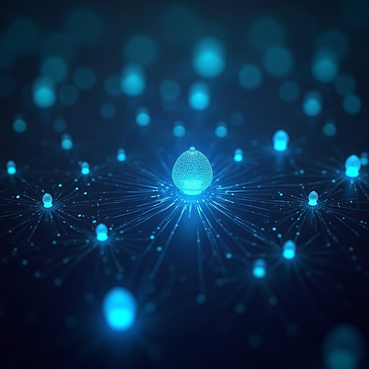Data visualization showing glowing logistics nodes